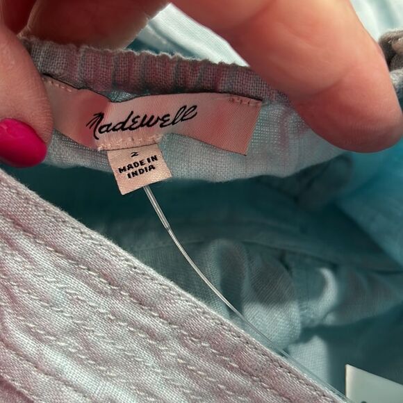 Madewell Blue Heron Linen Square-Neck Mini Dress NWT - Picture 13 of 16